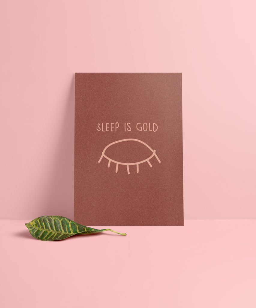 Karte "Sleep is gold" N°1