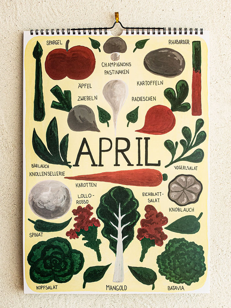 Saisonkalender "Obst und Gemüse" illustriert